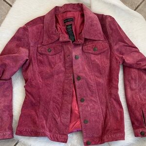 Jones New York Women's Vibrant Pink Suede Jacket